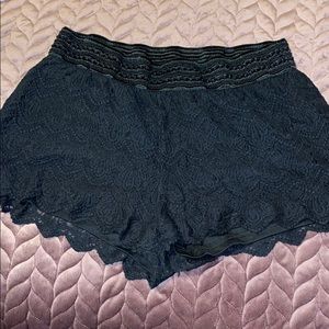 Black lace shorts